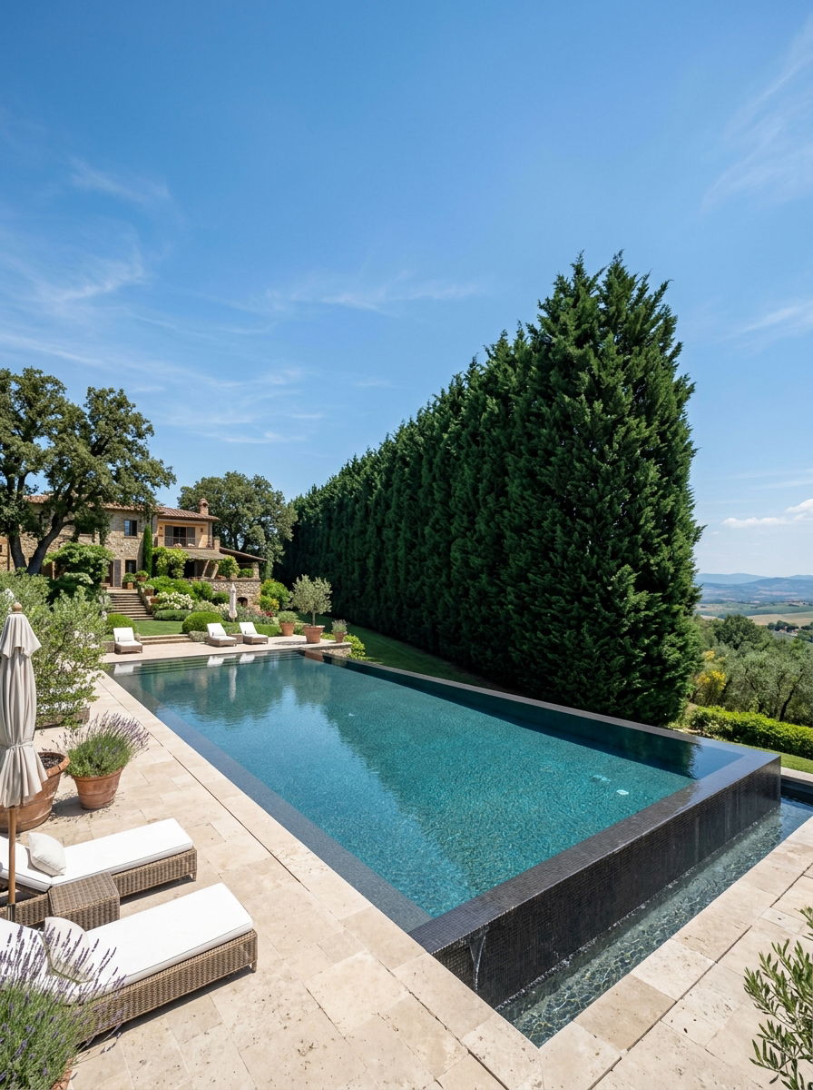 Leyland Cypress Tall Barrier - 30 pool privacy hedge ideas