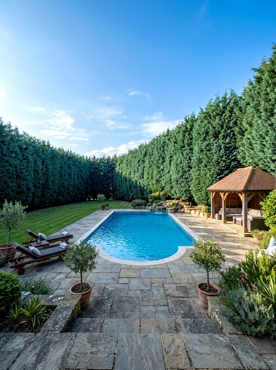 Leyland Cypress boundary - 30 evergreen privacy border ideas