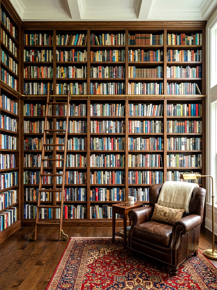 Library Bookshelf Wall - 30 analog home decor ideas