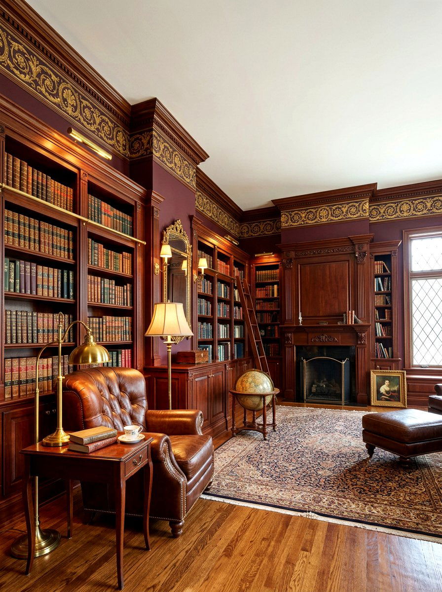 Library Classic Scroll Border - 30 wallpaper border ideas