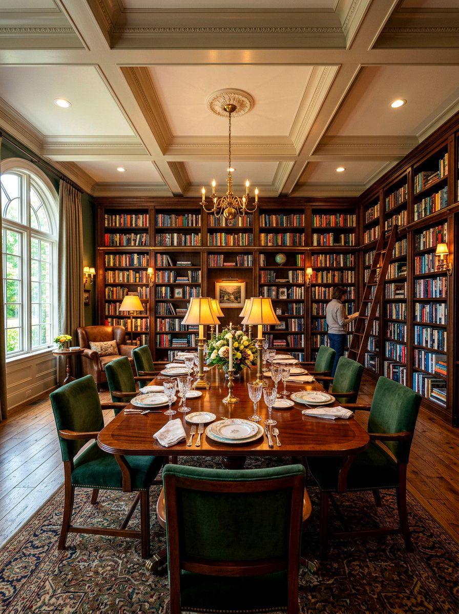 Library Dining Room Hybrid - 30 supper club home ideas