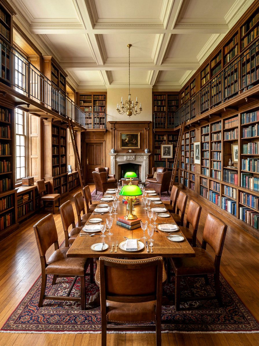 Library Dining Room - 30 English dining room ideas
