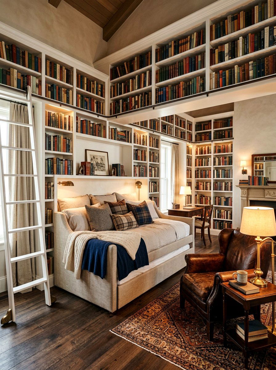 Library Guest Room - 30 trundle guest room ideas