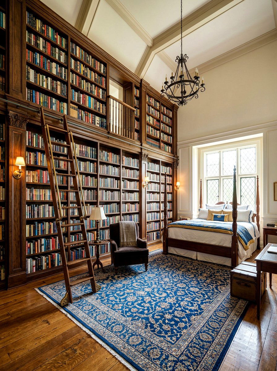 Library Ladder Bedroom - 30 book trove bedroom ideas