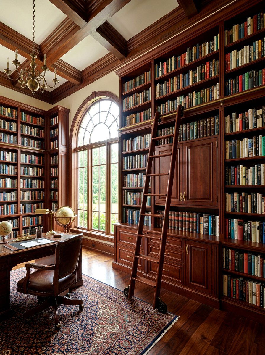 Library Ladder Cabinet Large Study - 30 display cabinet ideas
