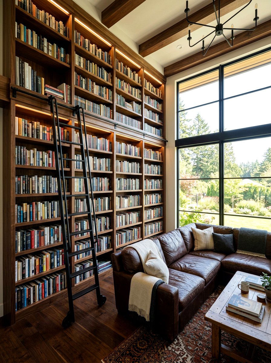 Library Ladder Design Layout - 30 reading salon living room ideas