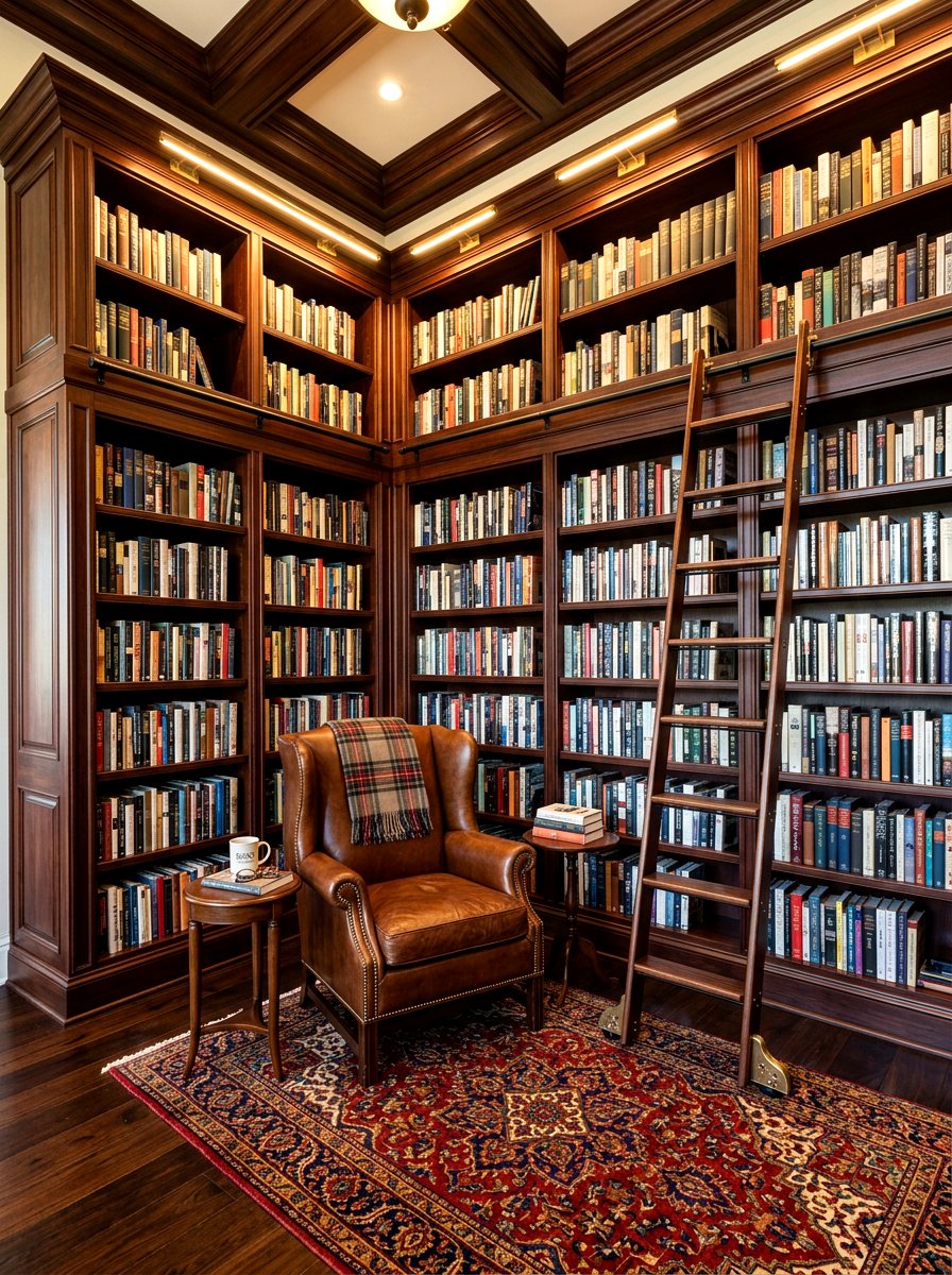 Library Ladder Reading Nook - 30 reading corner ideas