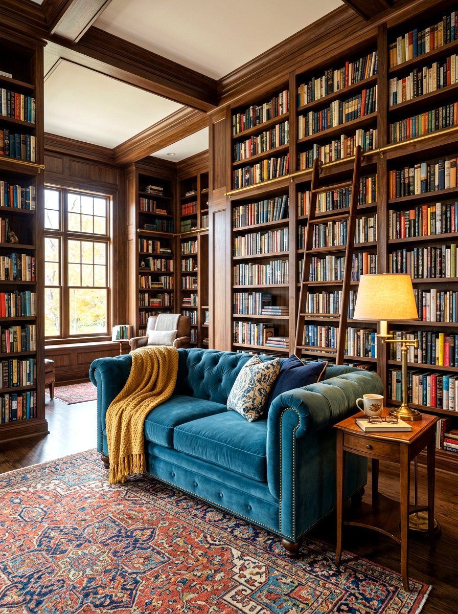 Library Loveseat - 30 loveseat arrangement ideas