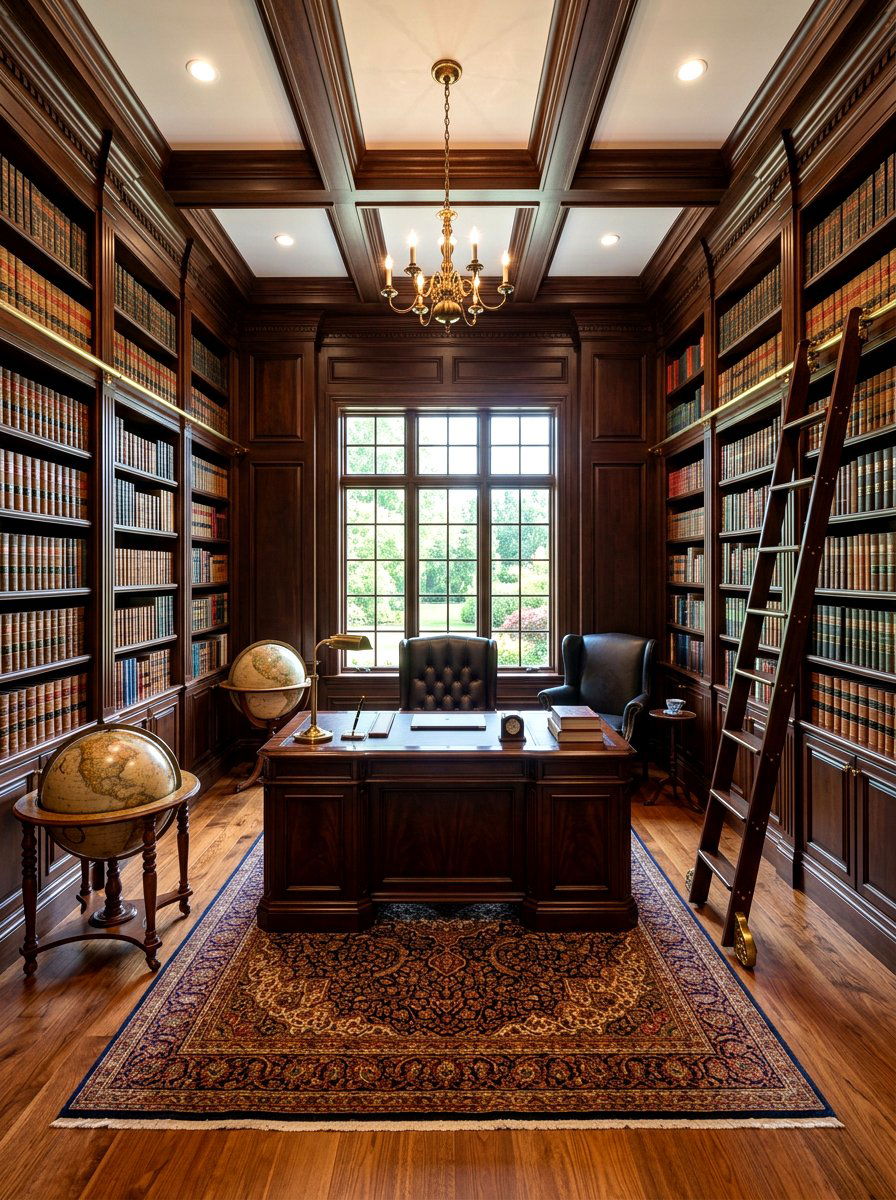 Library Office - 30 offline home office ideas