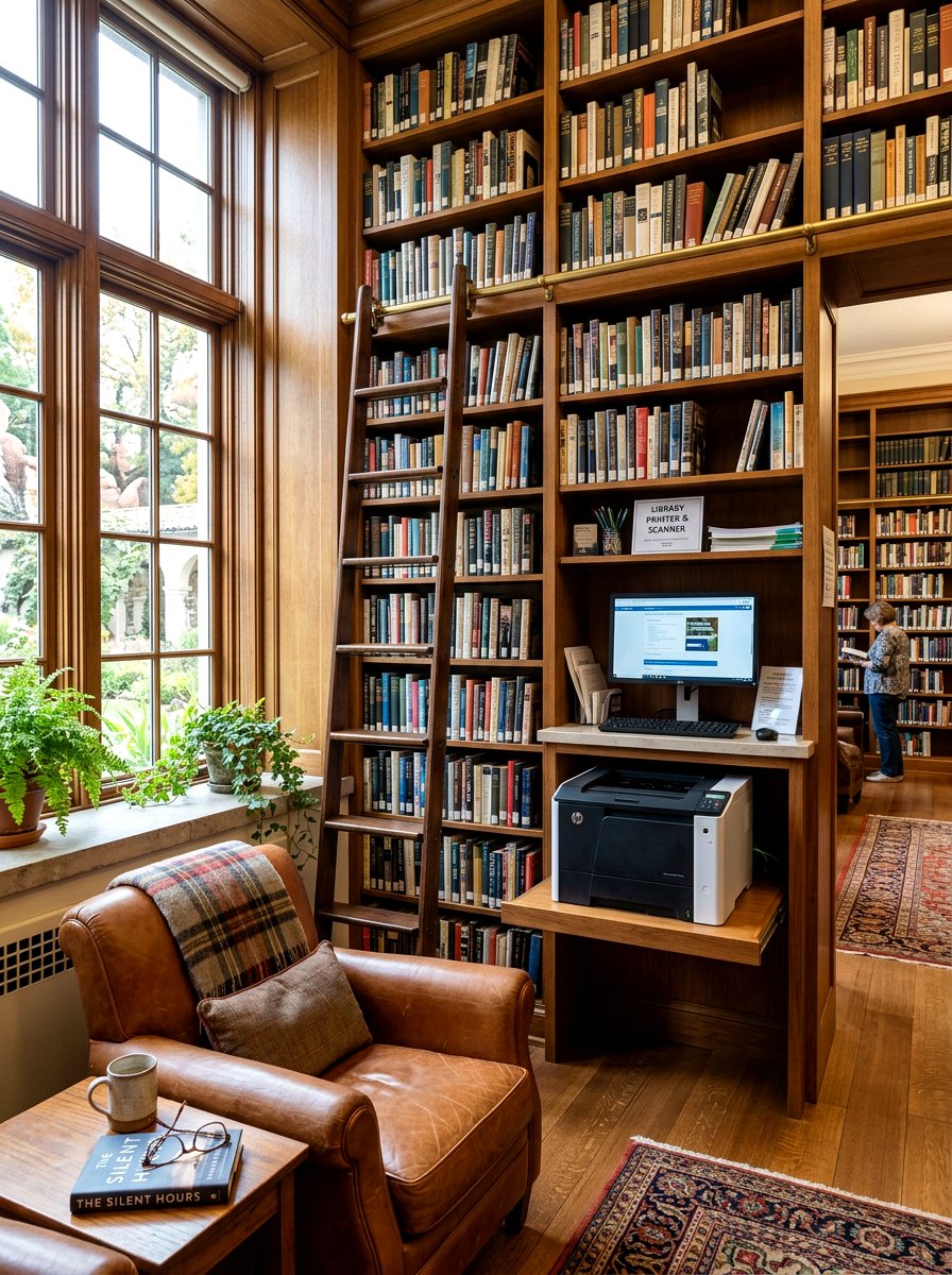 Library Printer Nook - 30 printer nook ideas