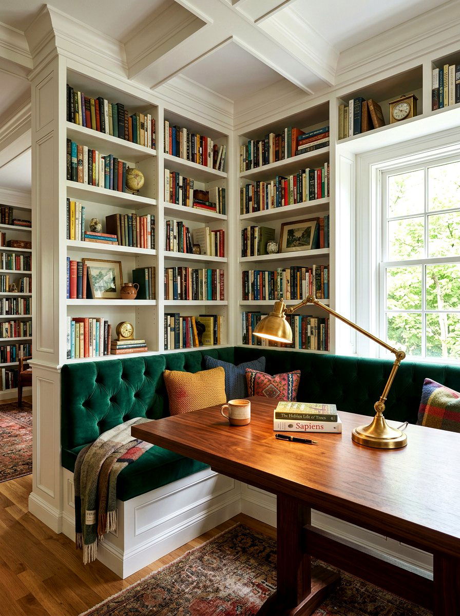 Library Style Built In - 30 Nancy Meyers breakfast nook ideas
