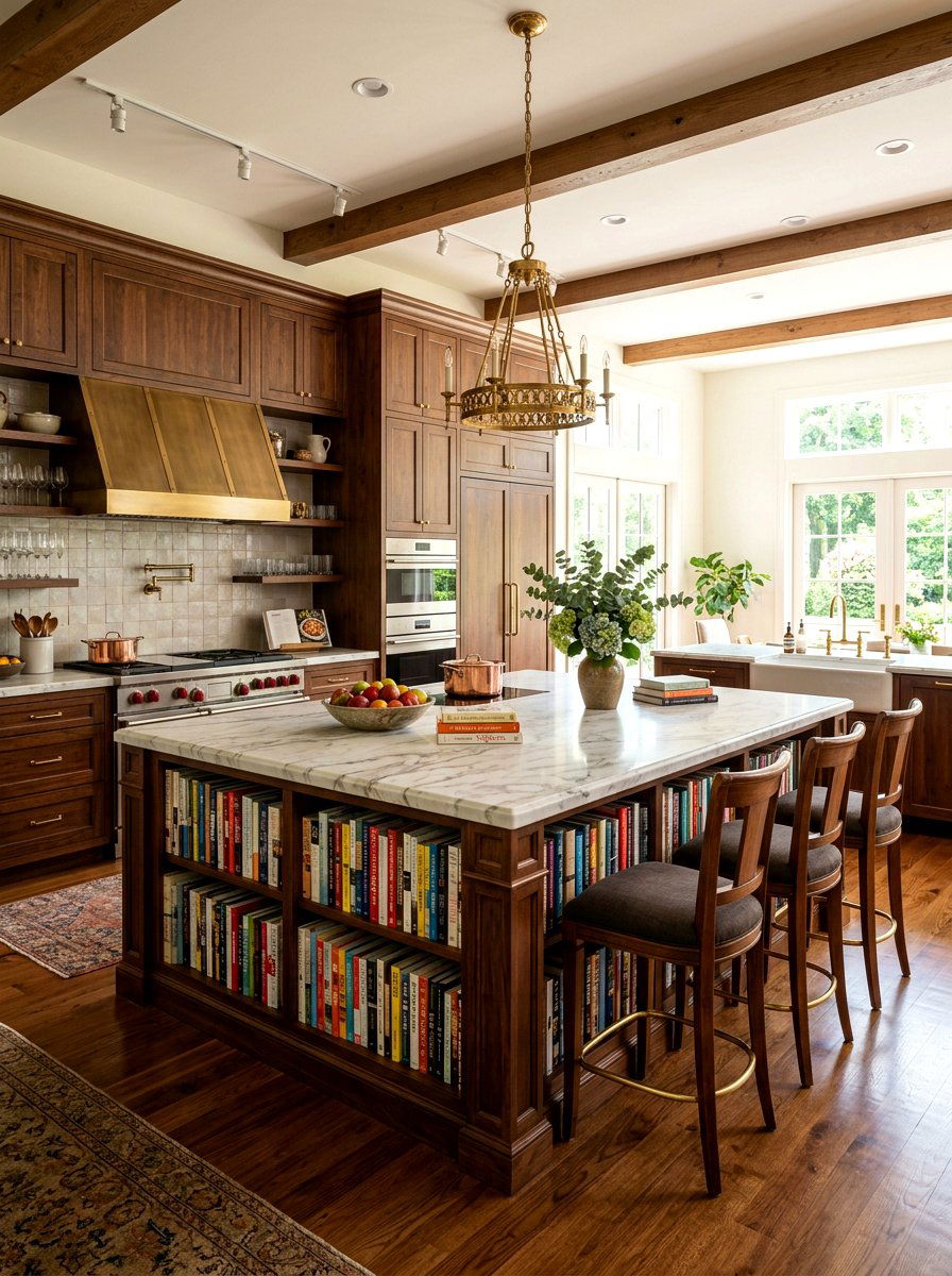Library Style Kitchen Island - 30 library kitchen ideas