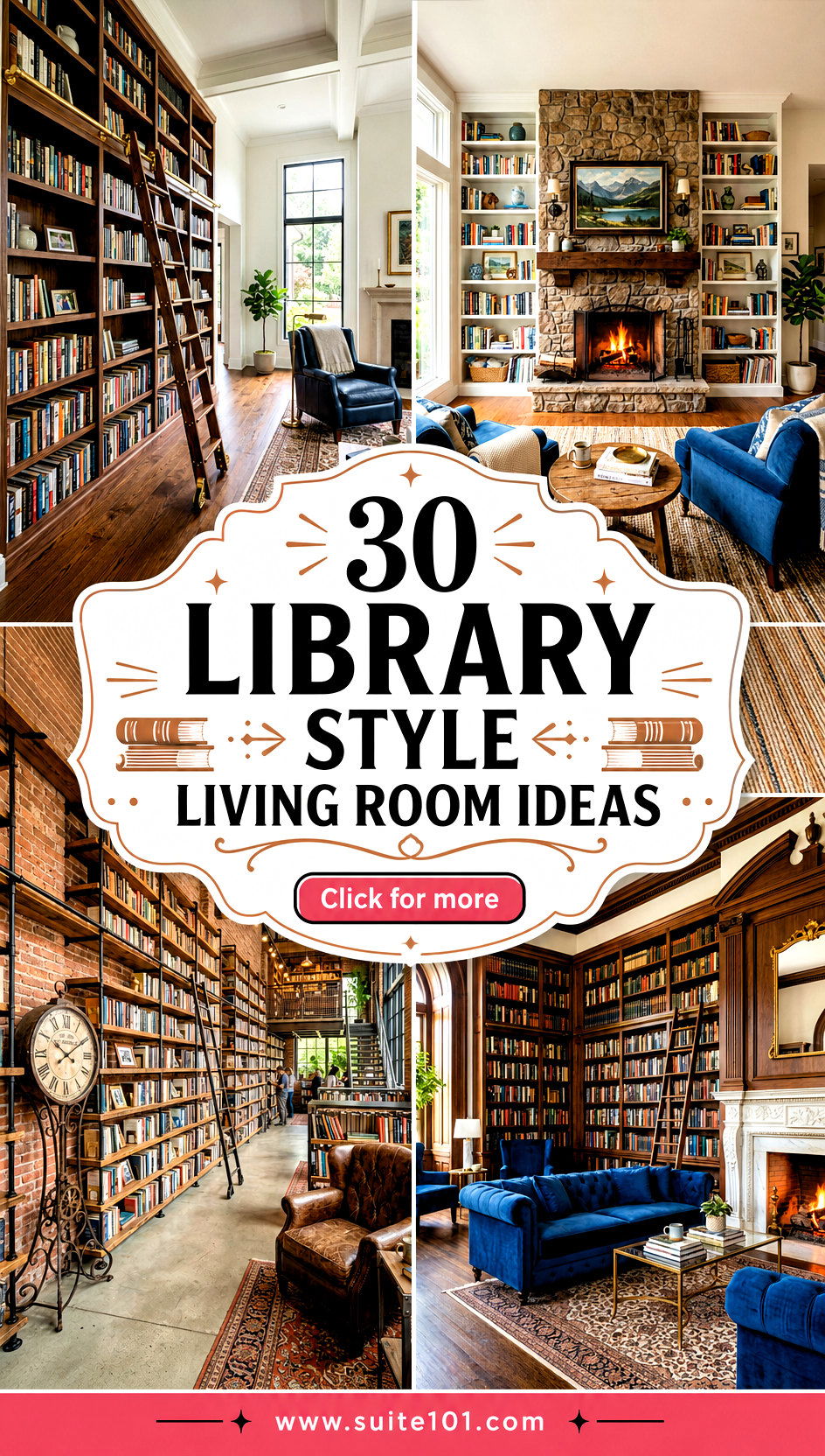 Library Style Living Room Ideas 30 Warm Refined Updates - Library Style Living Room Ideas: 30 Warm, Refined Updates