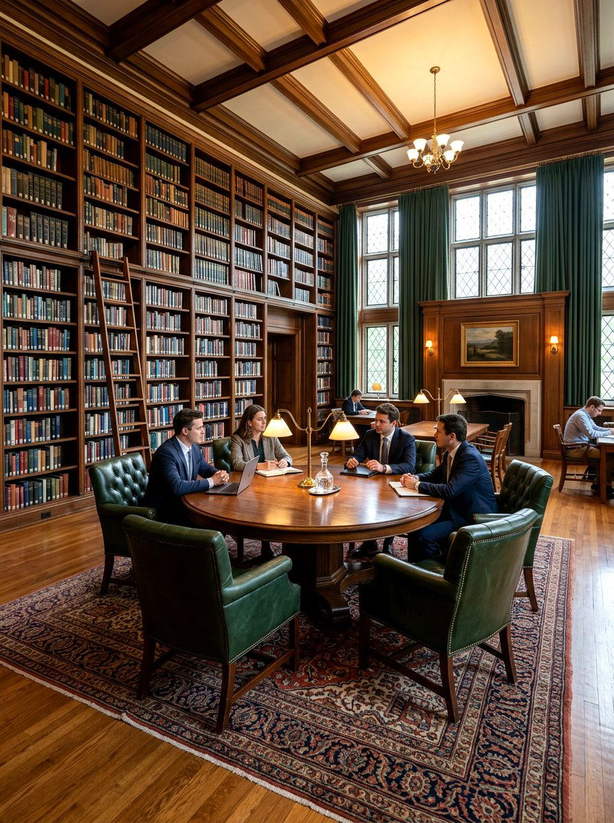Library Style Quiet Meeting Area - 30 office meeting corner ideas