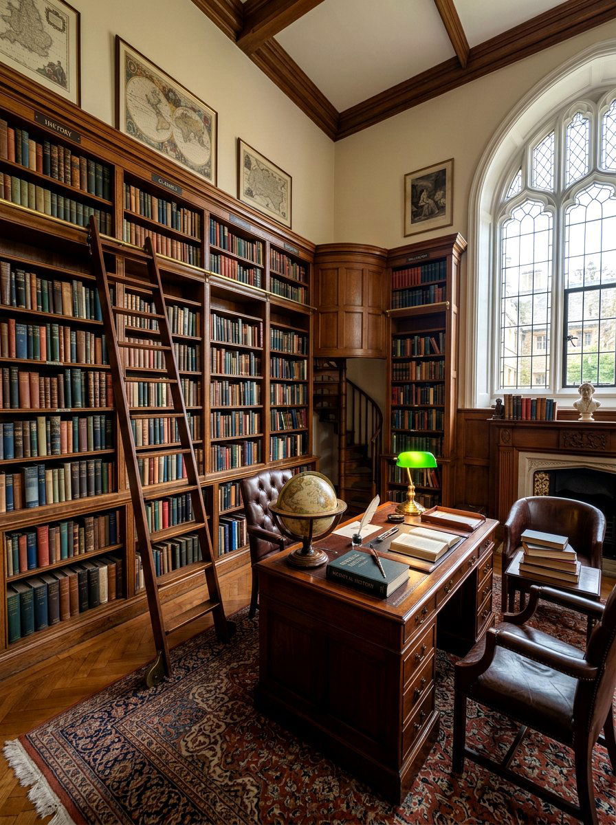 Library Style Schoolroom - 30 home schoolroom ideas