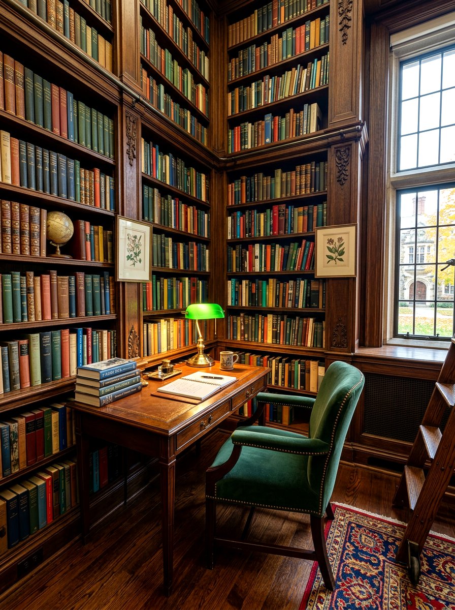 Library Style Student Nook - 30 kids study corner ideas