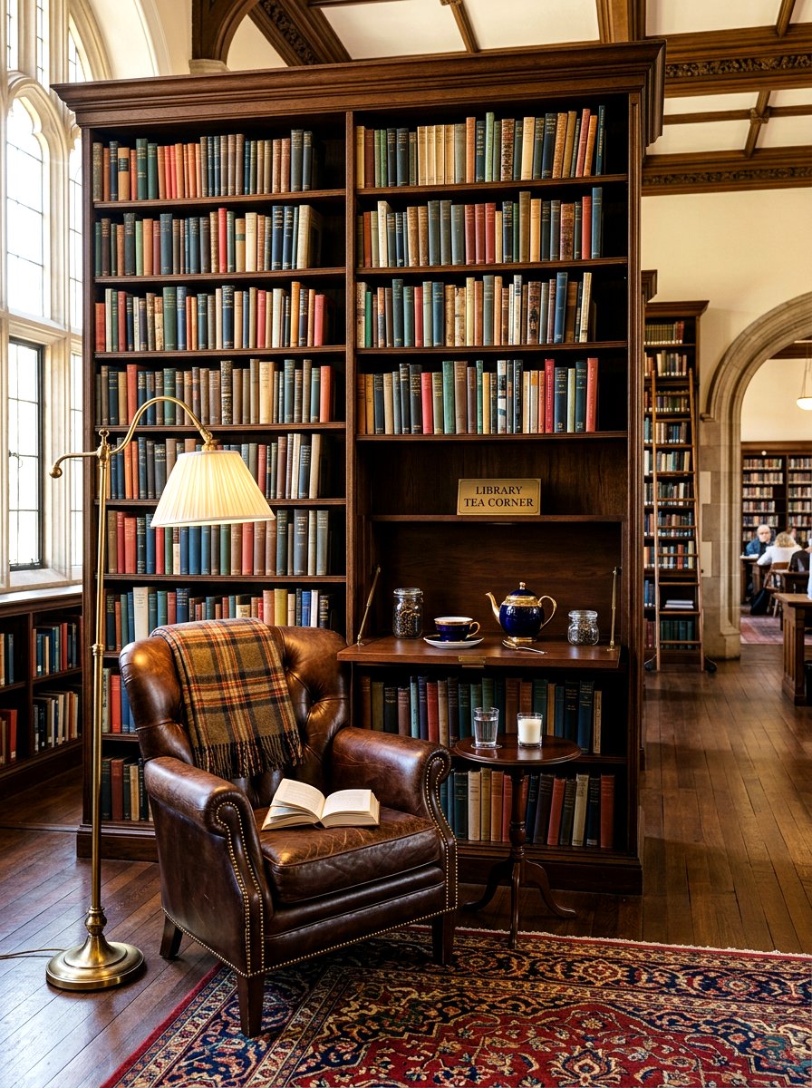 Library Tea Corner - 30 tea nook ideas