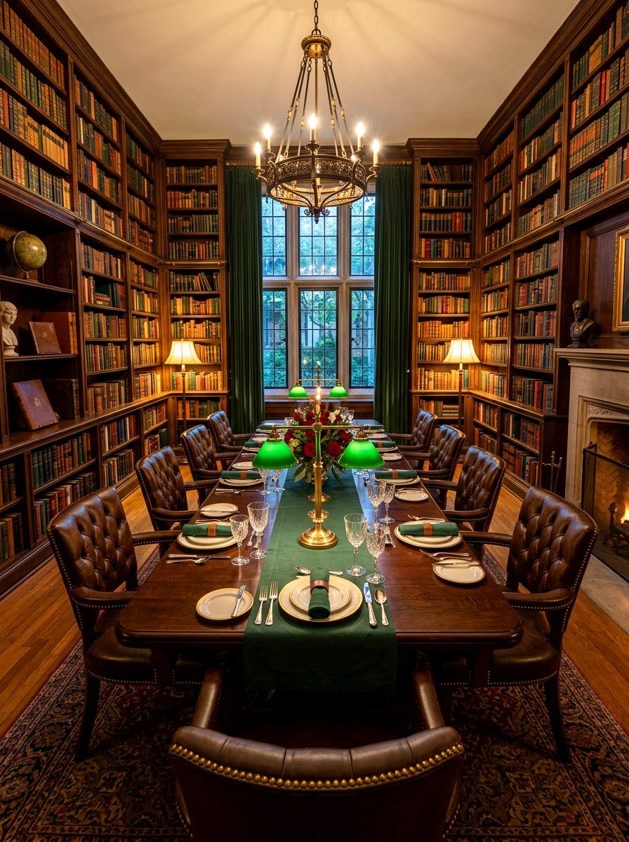 Library Themed Dining Room - 30 Thanksgiving hosting room ideas
