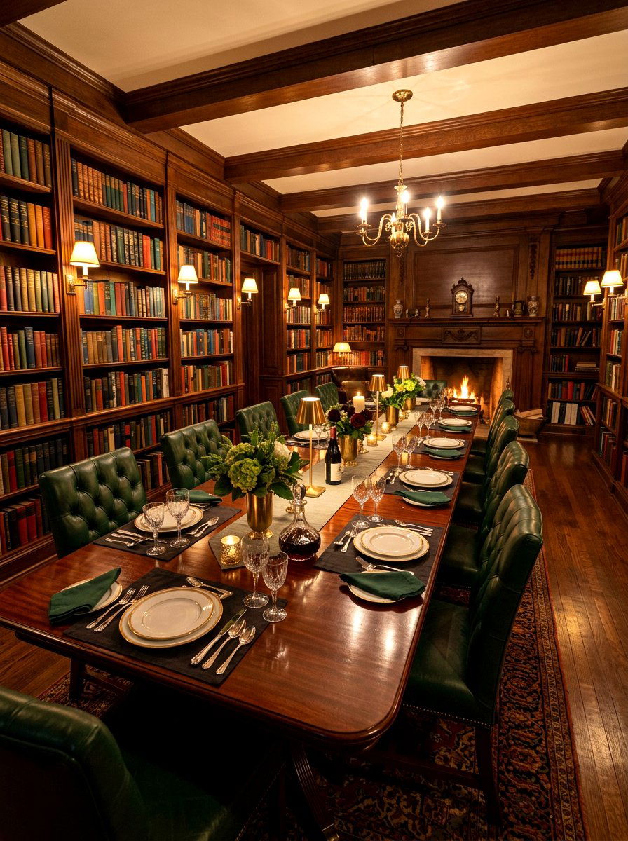 Library Themed Dining Room - 30 old money dining room decor ideas