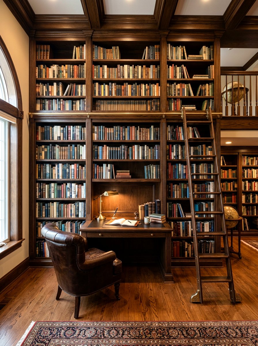 Library Wall Desk - 30 study hall nook ideas