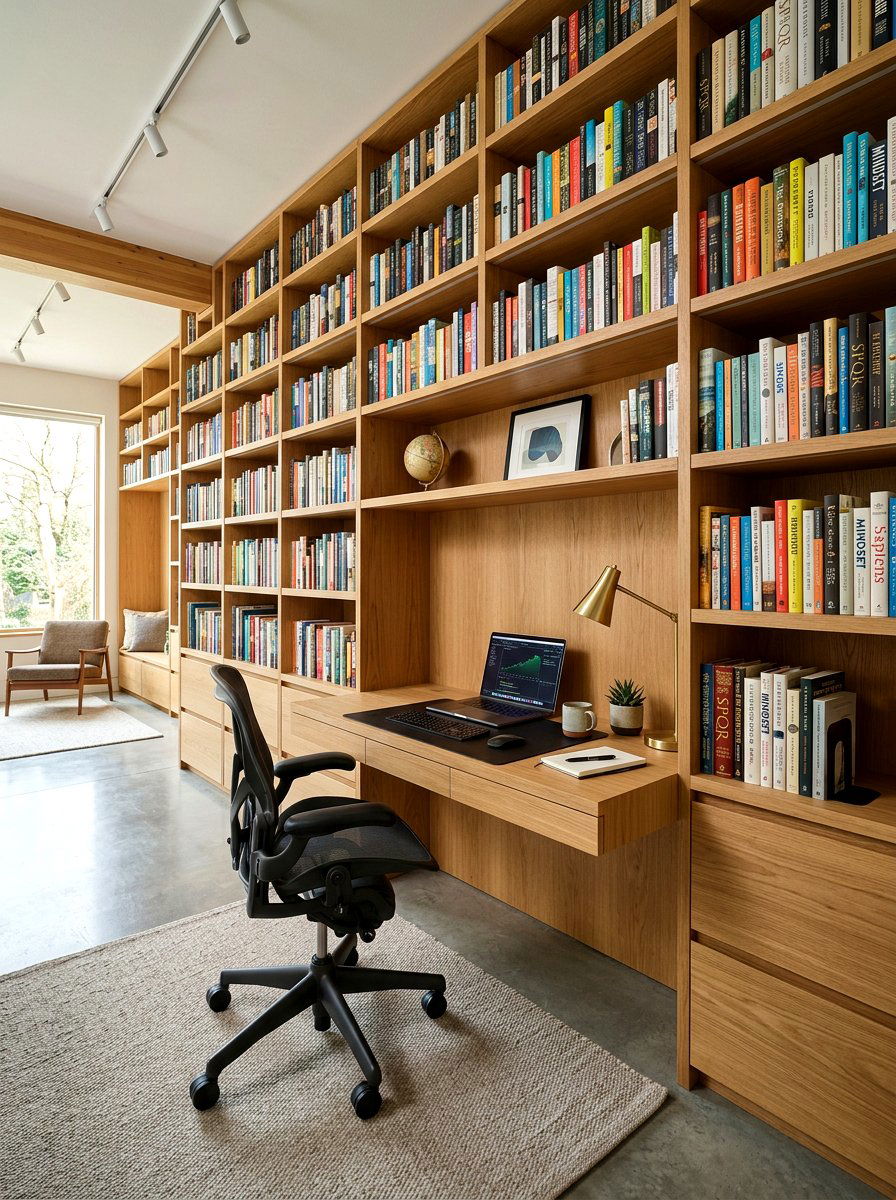 Library Wall With Desk - 30 home library wall ideas