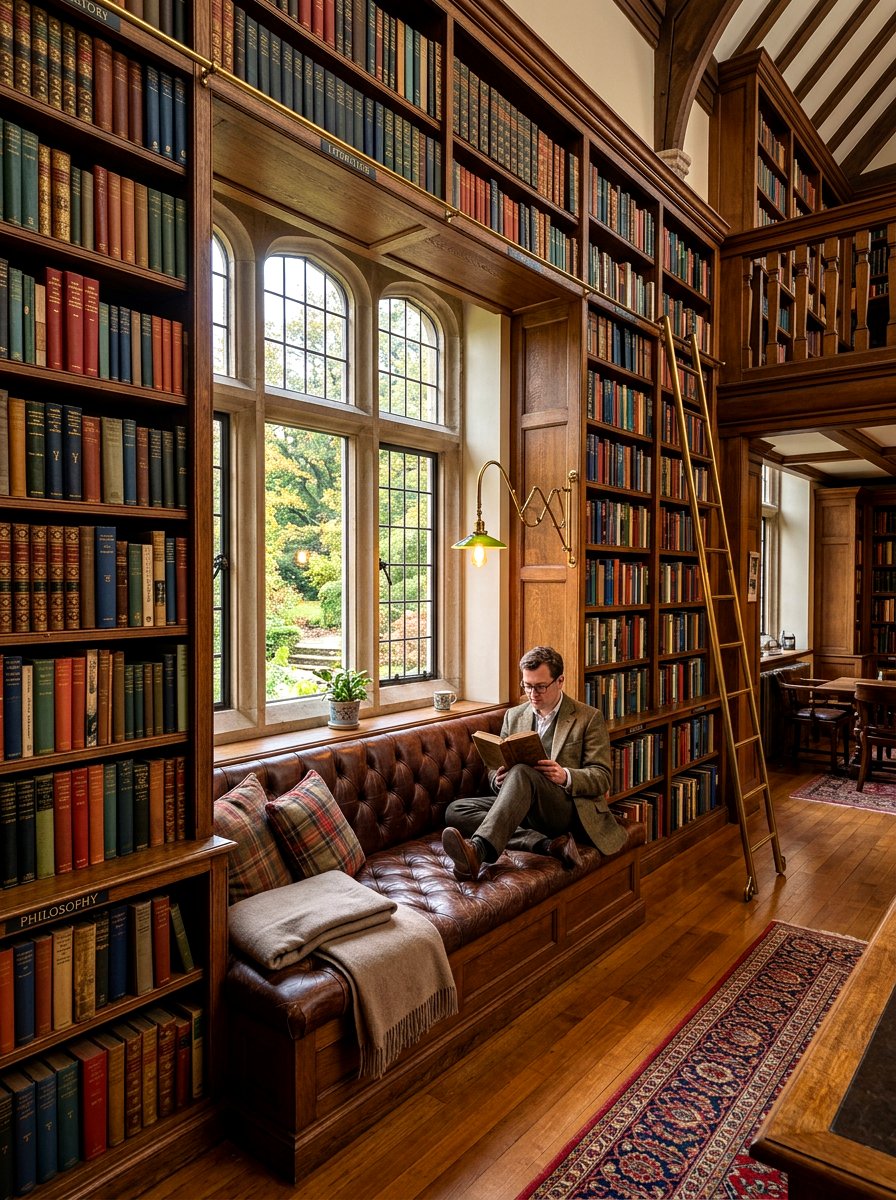 Library Window Seat With Bookshelves - 30 window seat ideas