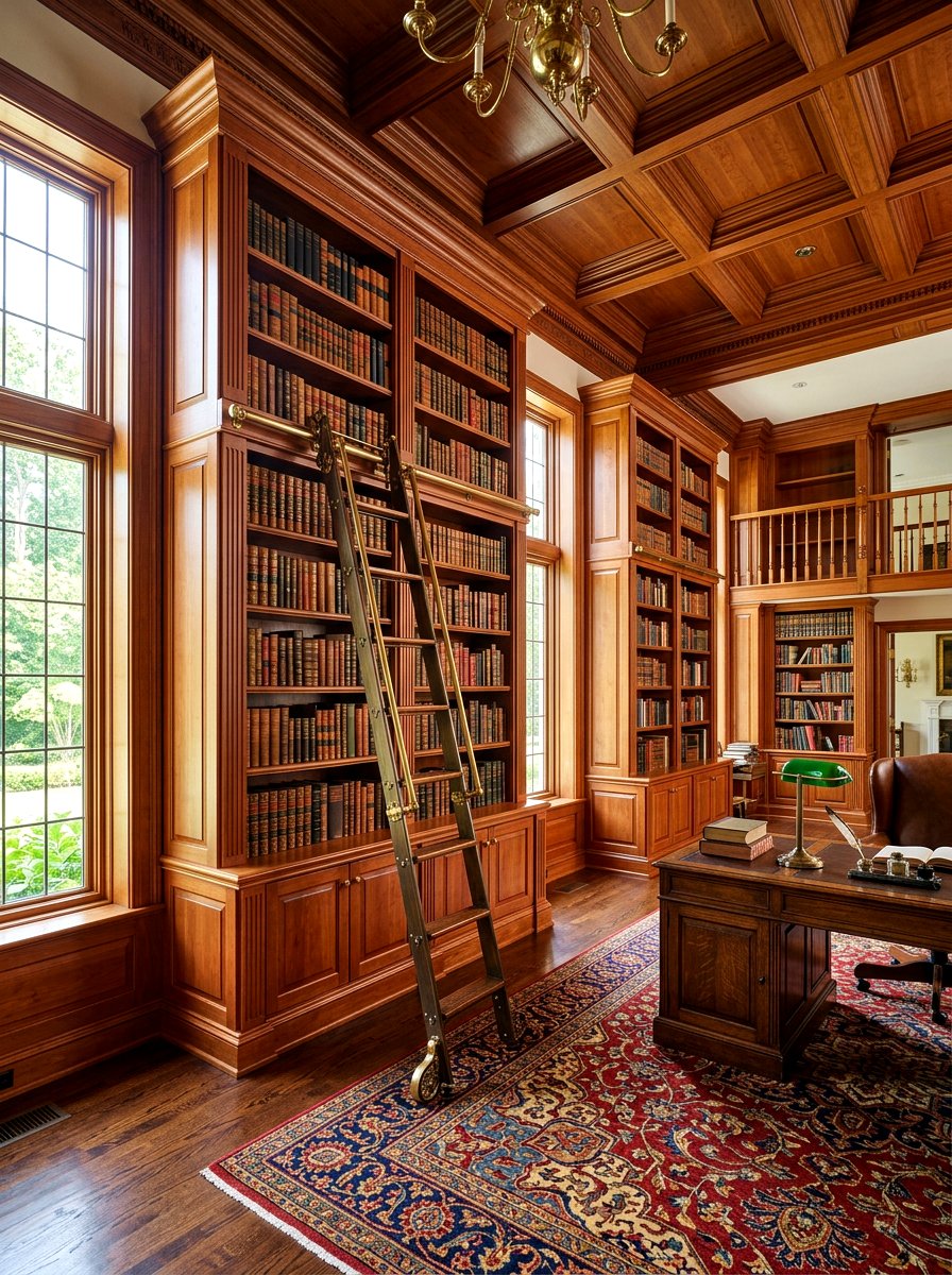 Library ladder - 30 home library ideas