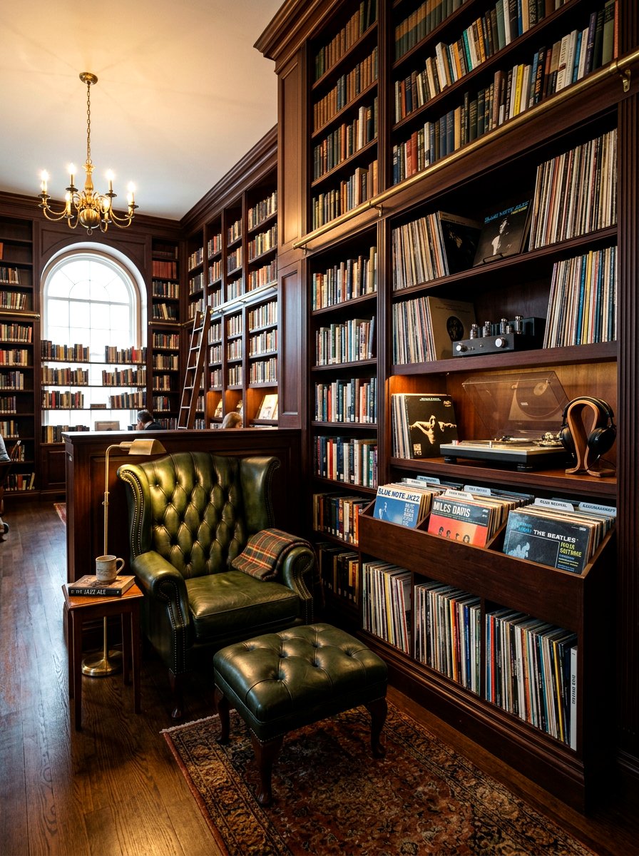 Library record corner - 30 record listening room ideas