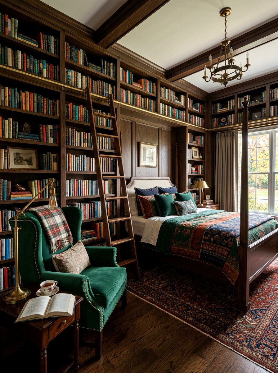 Library style bedroom - 30 fairytale bedroom aesthetic ideas