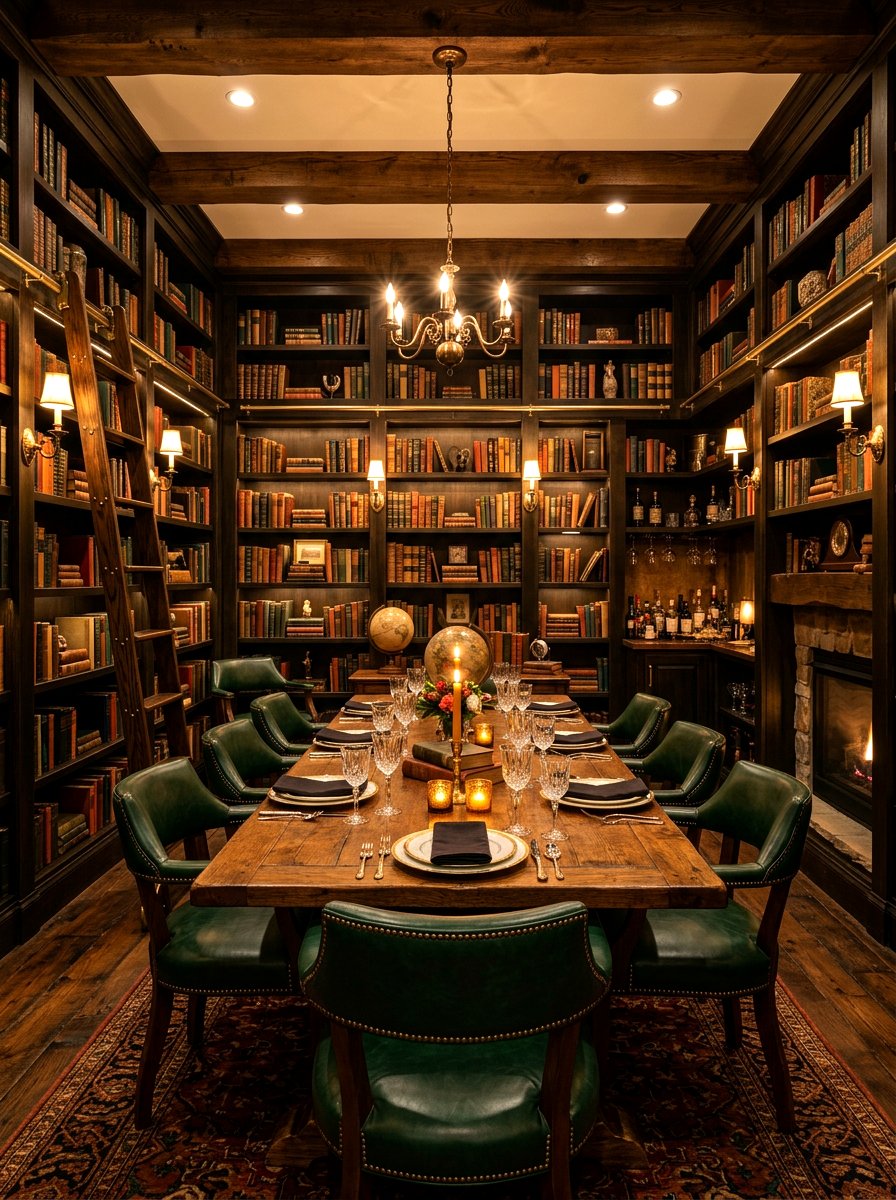 Library themed speakeasy dining room - 30 speakeasy dining room ideas