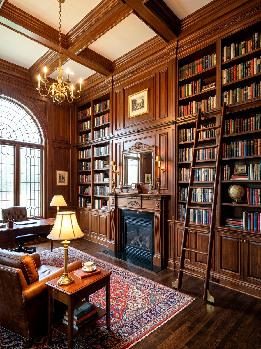Library wall molding - 30 picture frame molding ideas