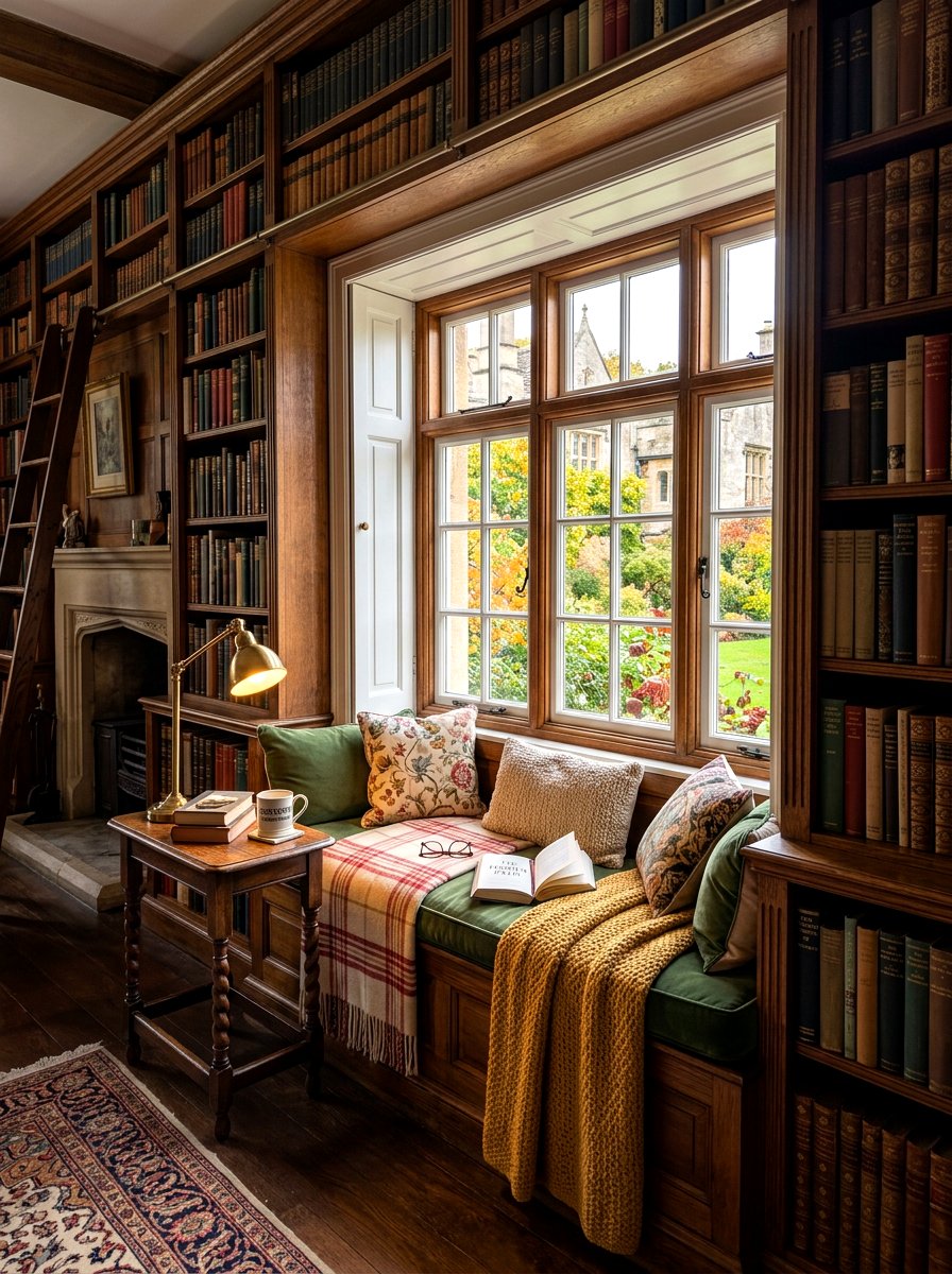 Library window seat - 30 banquette seating ideas