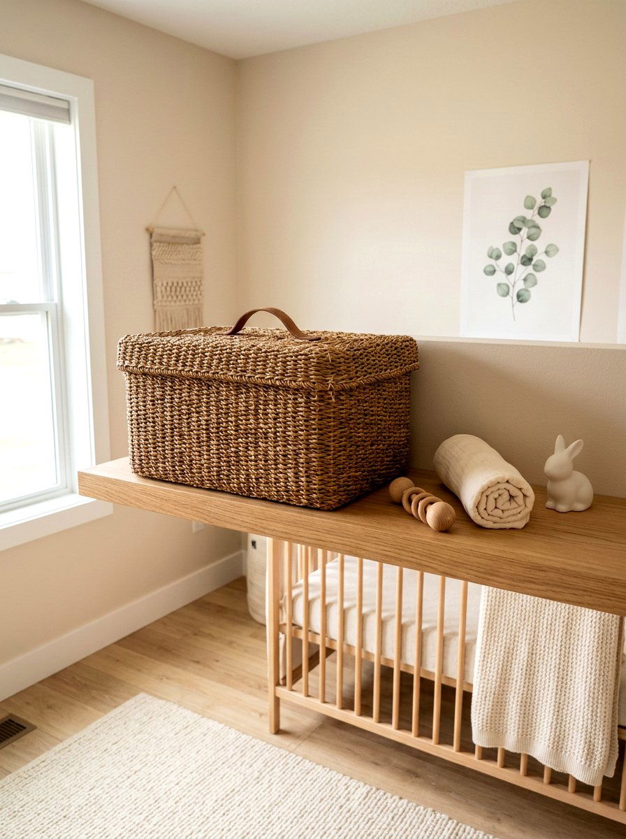 Lidded Nursery Storage Basket - 30 nursery storage basket ideas