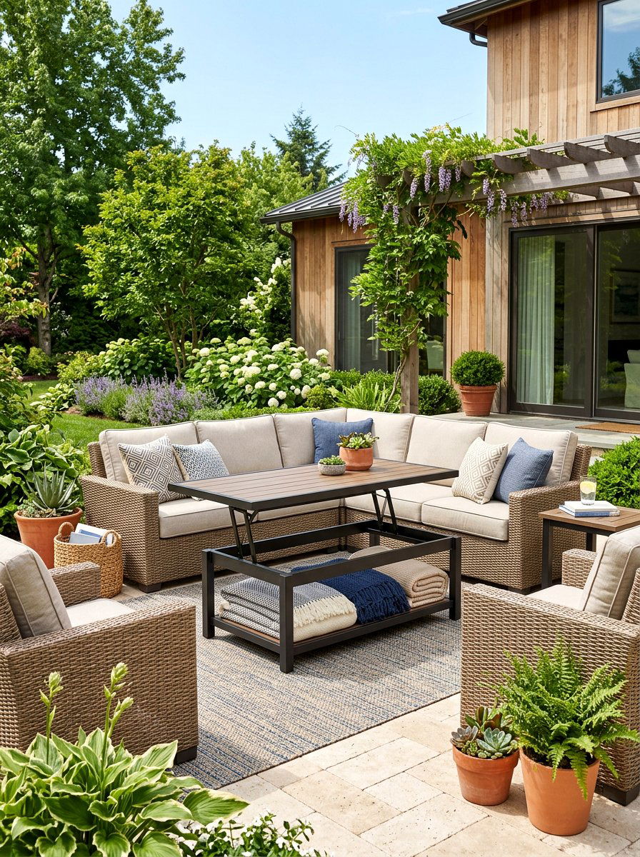 Lift top coffee table - 30 outdoor blanket storage ideas