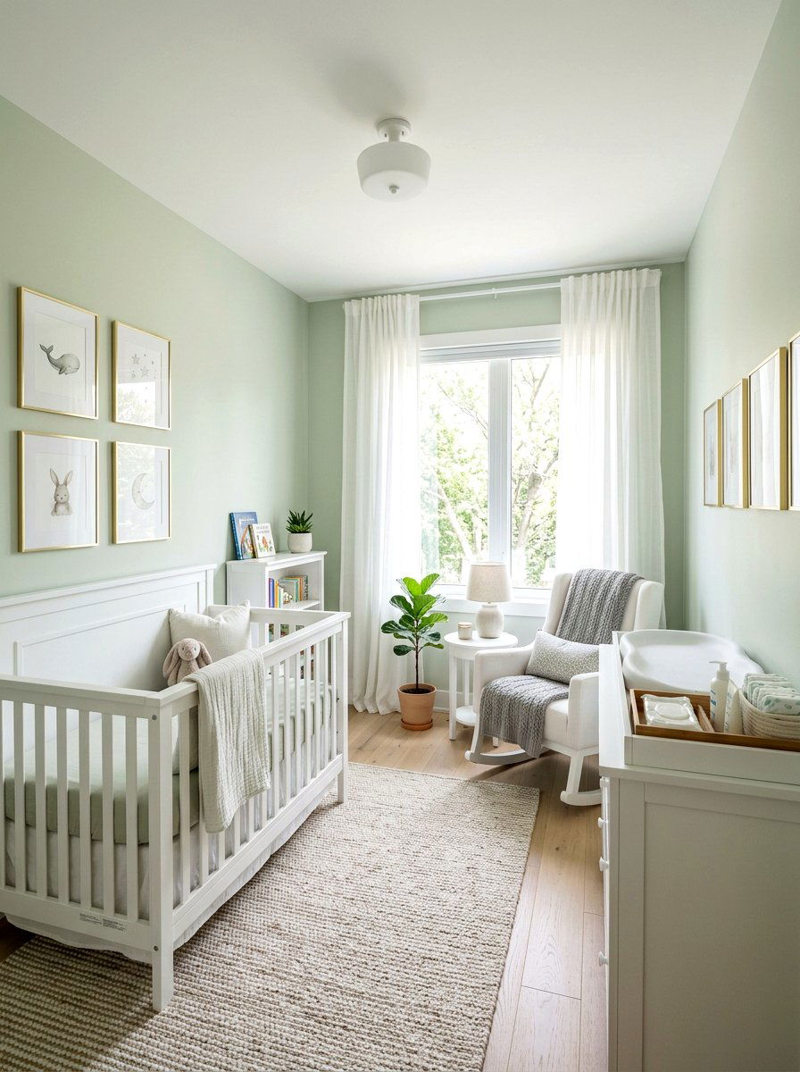 Light Airy Green Nursery - 30 soft green nursery ideas