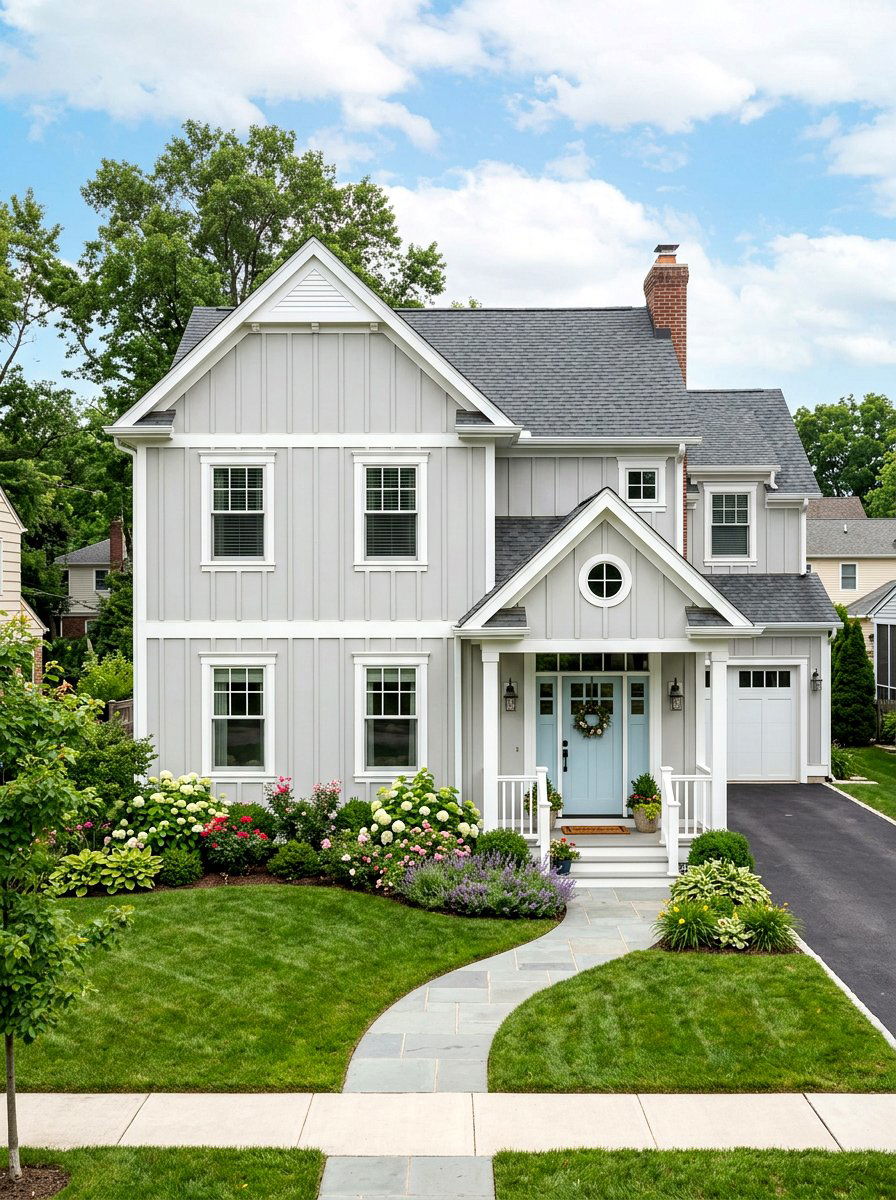 Light Gray Board And Batten - 30 board and batten exterior ideas