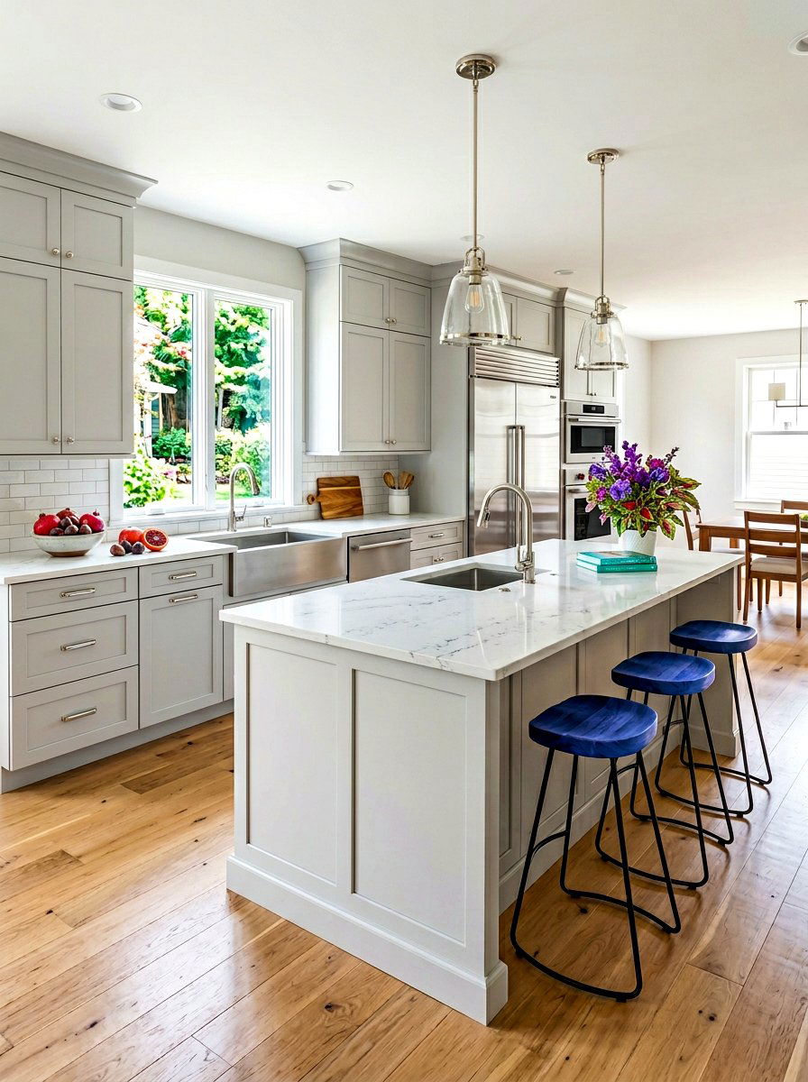Light Gray Kitchen Cabinets - 30 painted kitchen cabinet ideas