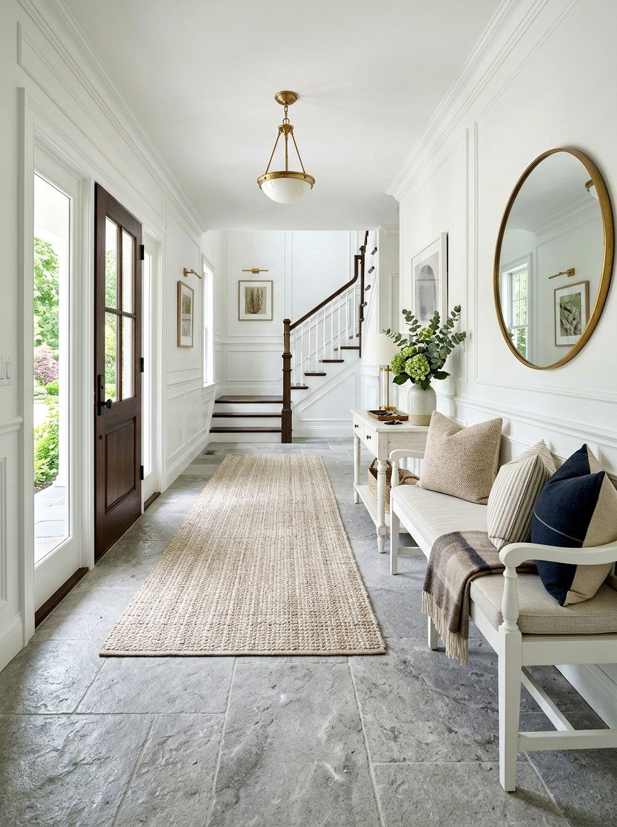 Light Gray Stone Flooring - 30 Nancy Meyers entryway ideas