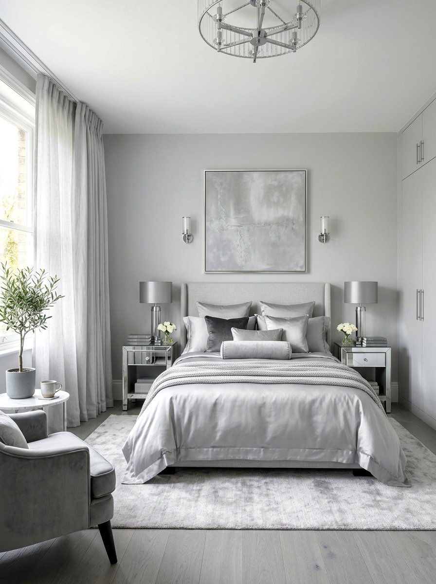 Light Grey Bedroom - 30 monochromatic bedroom ideas