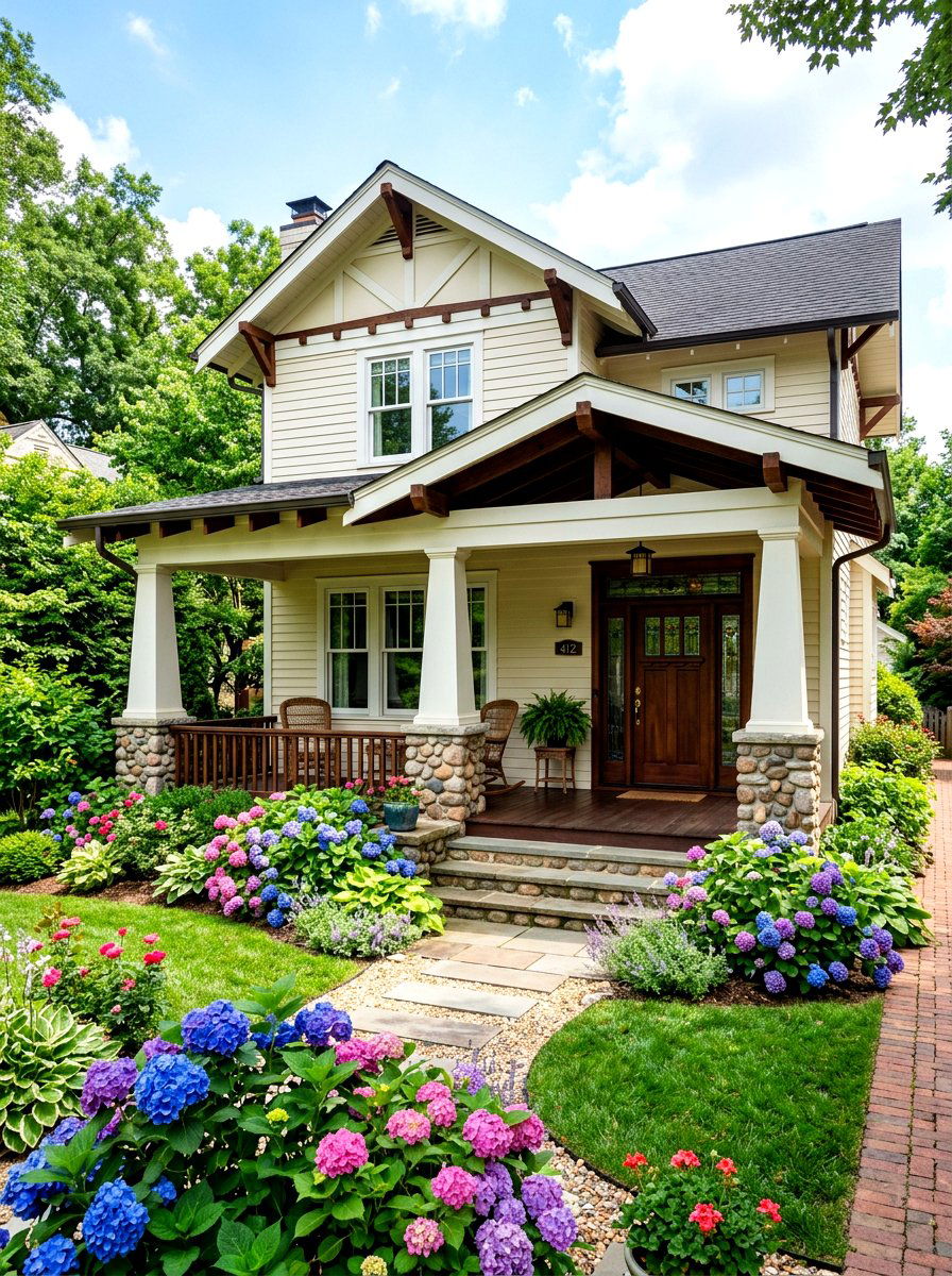 Light Ivory Craftsman Home - 30 soft white exterior ideas