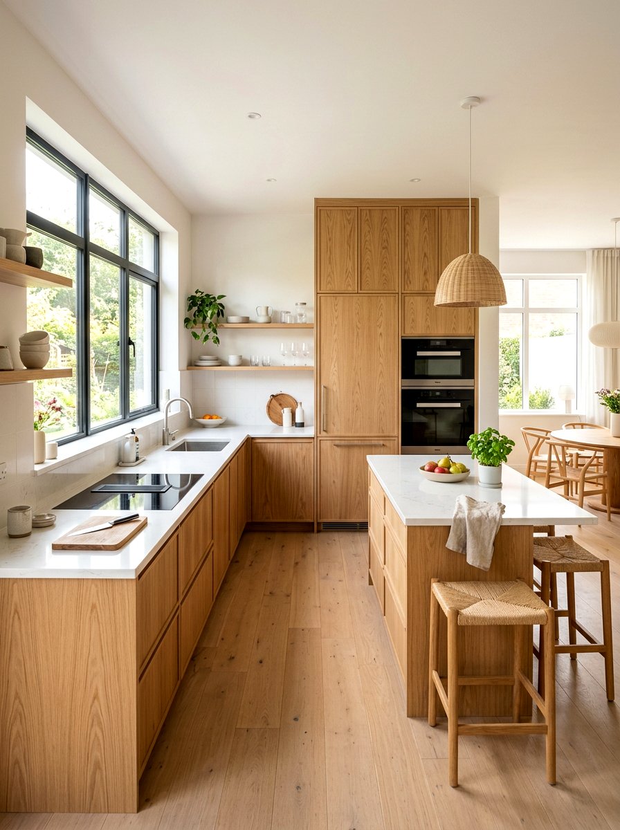 Light Oak Cabinetry - 30 scandi kitchen ideas