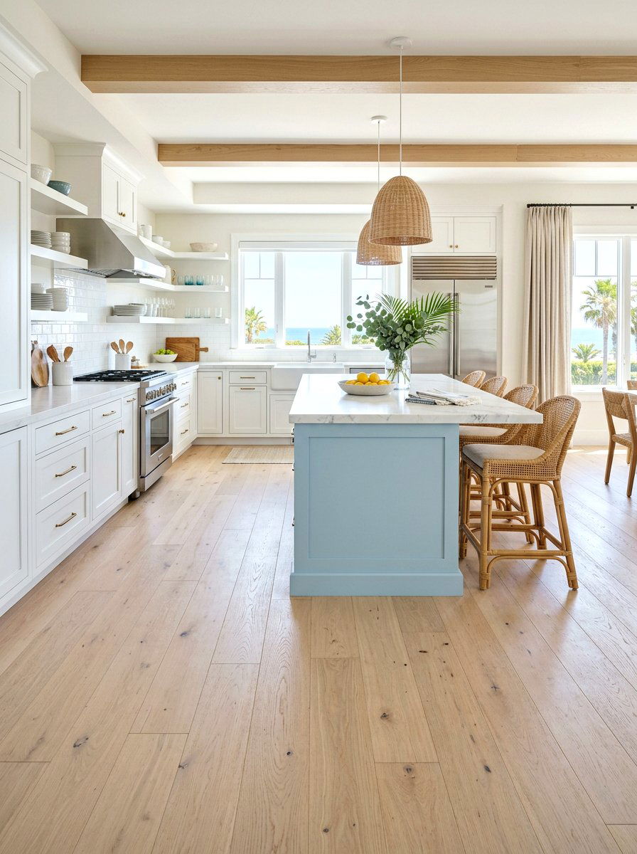 Light Oak Floors - 30 Hamptons kitchen ideas