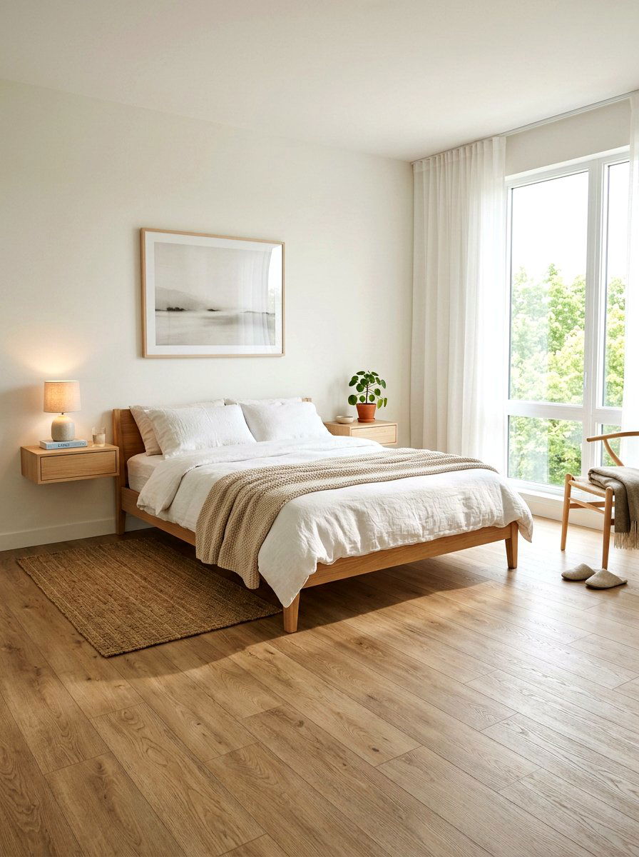 Light Oak Vinyl Plank - 30 peel and stick floor ideas