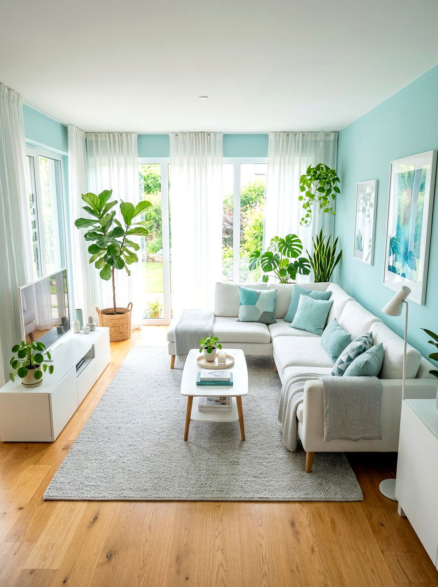 Light Teal Living Room - 30 teal living room ideas