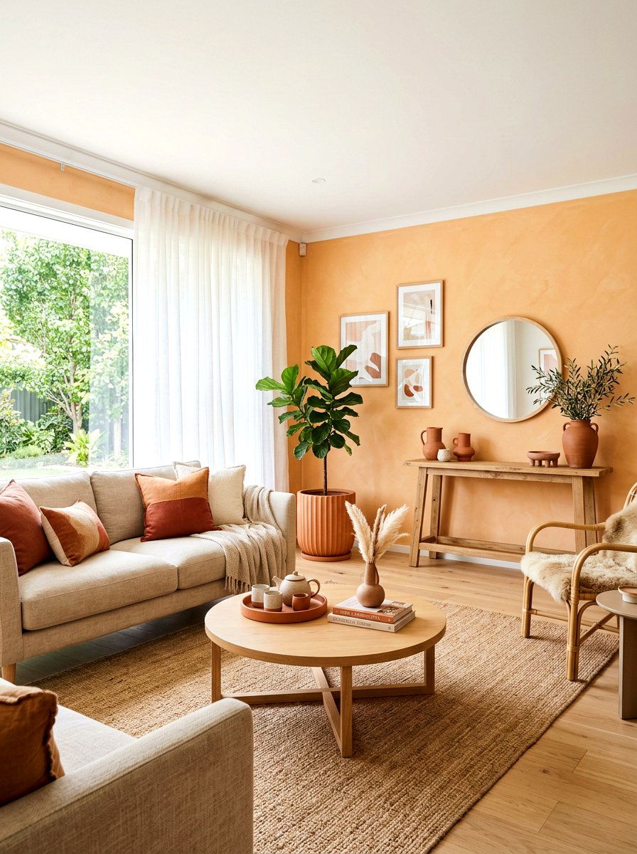 Light Terracotta Living Room - 30 terracotta washed living room ideas