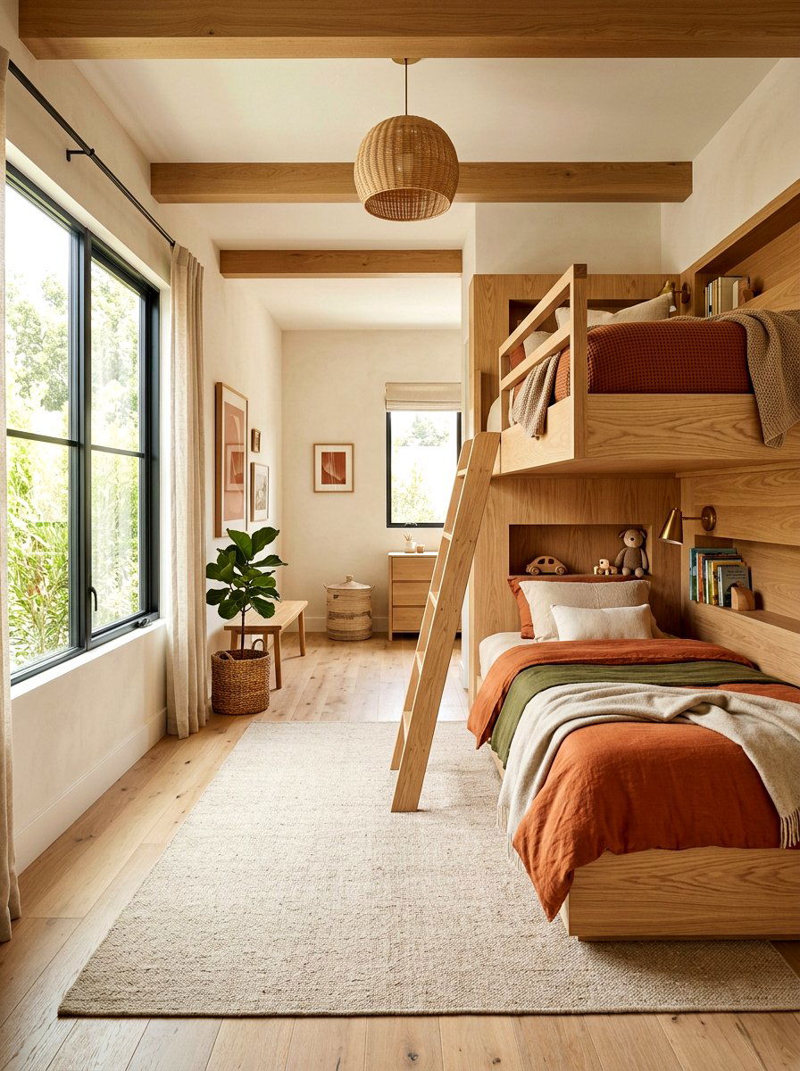 Light Wood Bunk Bed - 30 bunk room aesthetic ideas