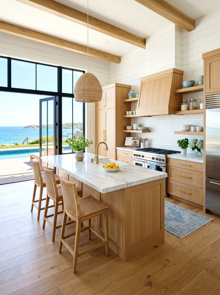 Light Wood Coastal Kitchen - 30 coastal kitchen ideas