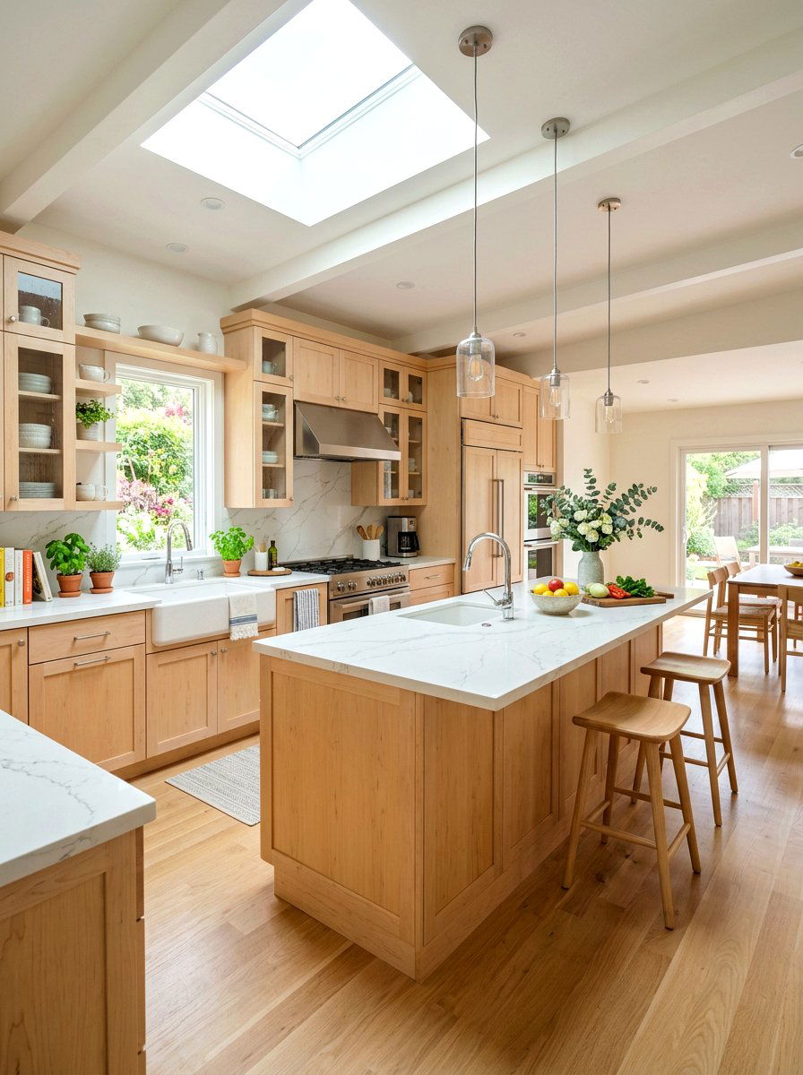 Light Wood Kitchen - 30 warm wood cabinet kitchen ideas