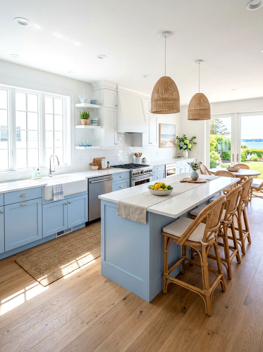 Light blue and white kitchen cabinets - 30 two tone kitchen cabinet ideas