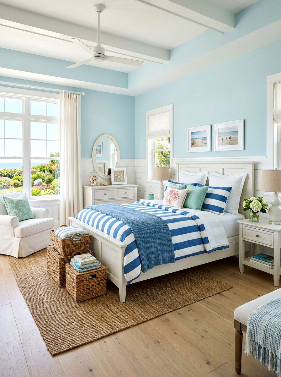 Light blue coastal bedroom - 30 cool blue bedroom ideas